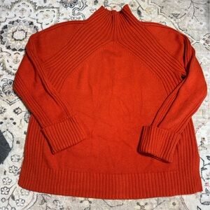 Talbots V-Neck Sweater in Vibrant Orange